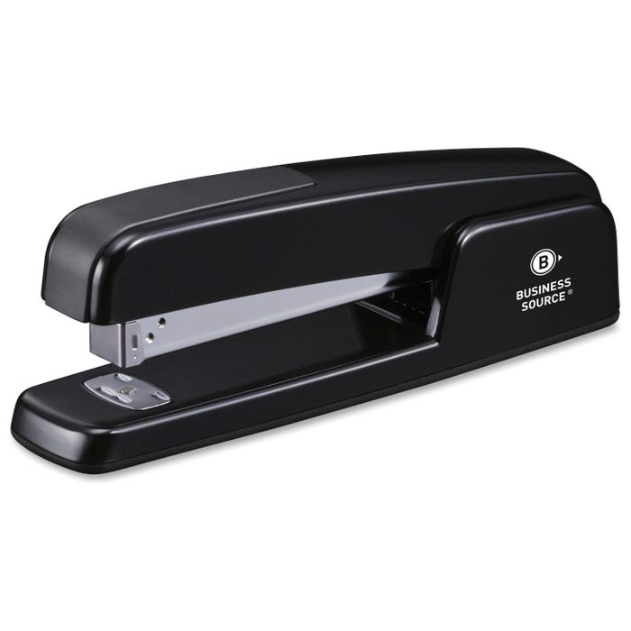 Business Source Die-Cast Desk Stapler, 20Sht Cap, 210 Pcs, Black
