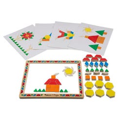 Melissa & Doug Wooden Magnetic Pattern Block Kit, 120 Pieces with Carrying Case