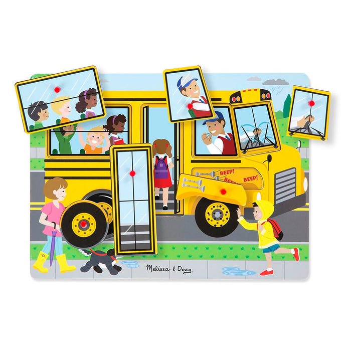 Melissa & Doug The Wheels on the Bus Sound Puzzle, 6 Pieces