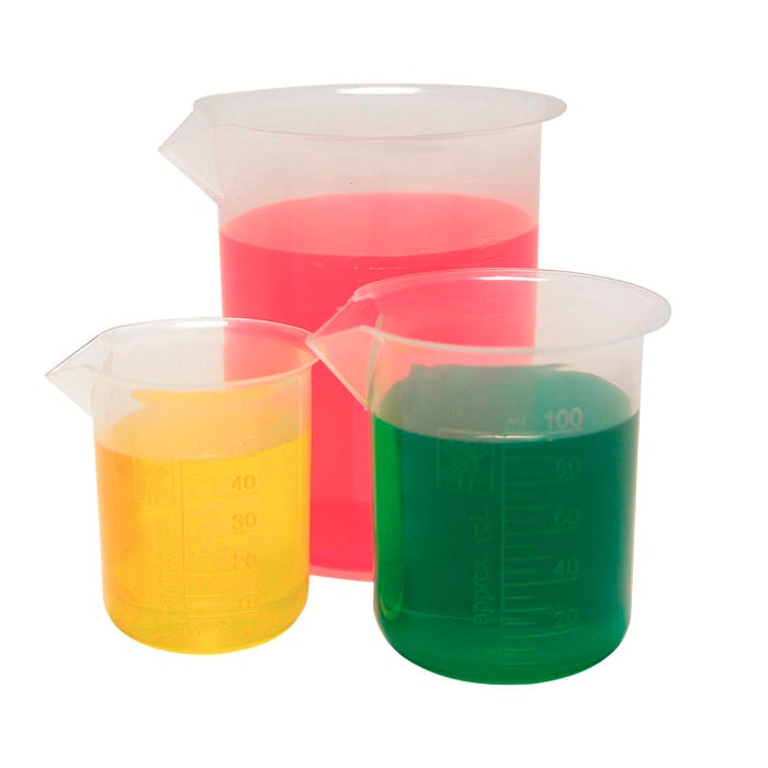 United Scientific Wide Spout Beakers, Polypropylene, 500 Milliliters, Pack of 4