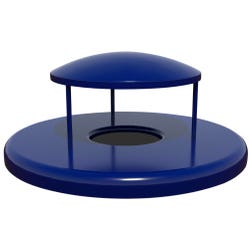 Superior Recreational Products Flat Trash Receptacle Top with Rain Bonnet, 8 Inch Hole Opening, 55 Gallon 2148659