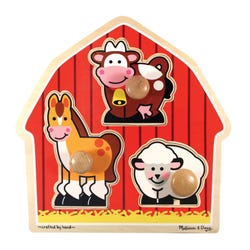 Melissa & Doug Barnyard Animals Jumbo Knob Puzzle, Item Number 086476