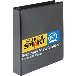 Image for School Smart D Ring View Binder, Polypropylene , 1-1/2 Inches, Black from School Specialty