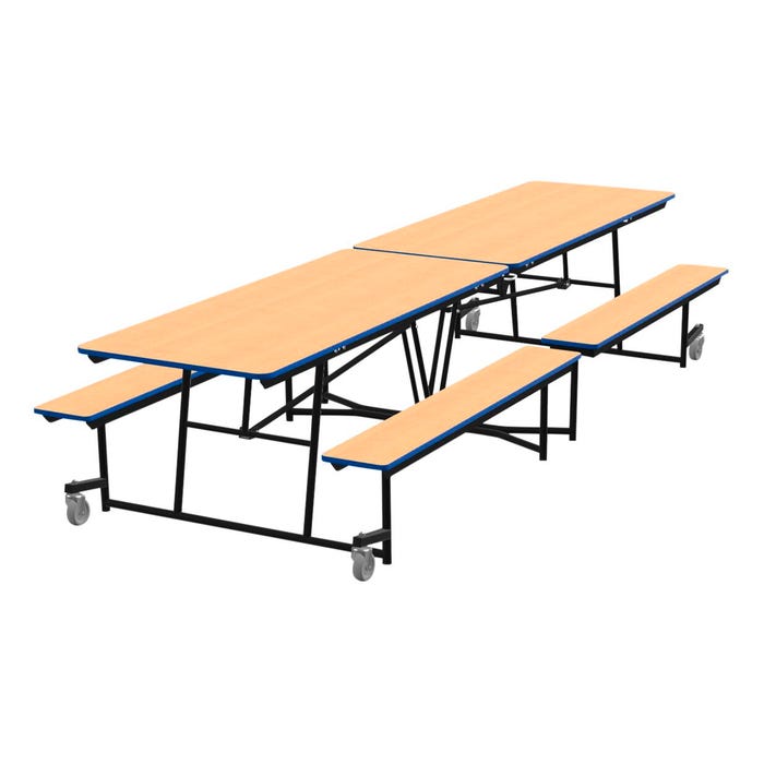 Classroom Select Mobile Table with Benches, Rectangle