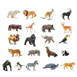 Childcraft Hand-Painted Zoo Animals, Assorted Figurines, Set of 18 204924