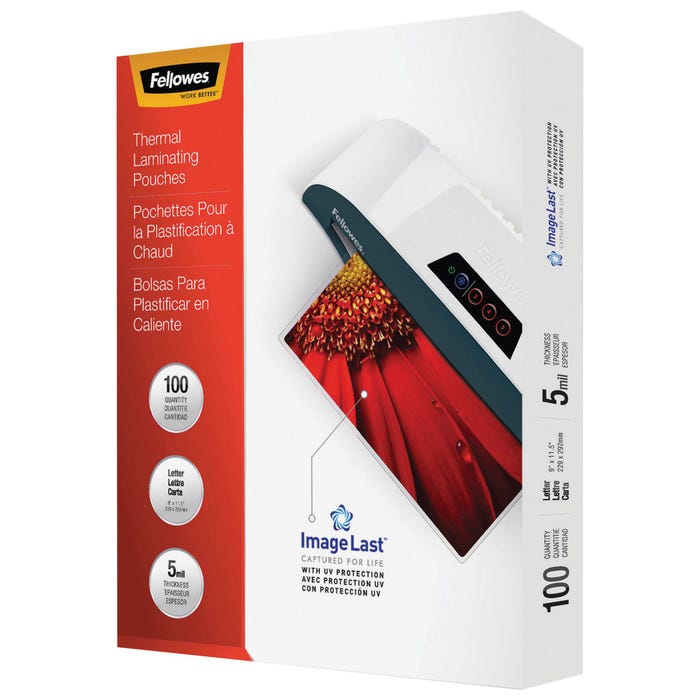 Fellowes Laminating Pouches, 9 x 11-1/2 Inches, 5 mil Thickness, Pack of 100