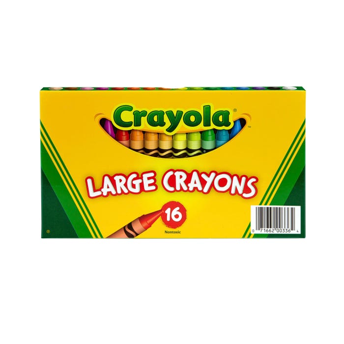 Crayola Large Crayons in Storage Box, Set of 16
