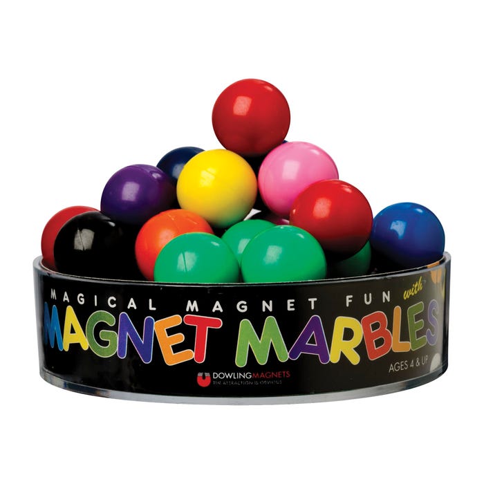 Dowling Magnets Magnetic Marbles, Assorted Colors, Set of 20