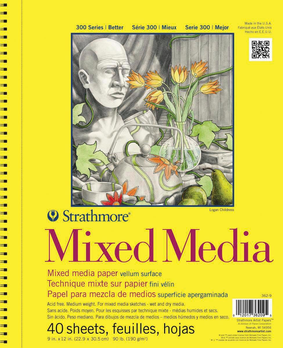 Image for Strathmore 300 Series Mixed Media Pad, 9 x 12 Inches, 90 lb, 40 Sheets from School Specialty