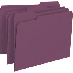 Smead File Folder, Letter Size, 1/3 Cut Tabs, Maroon, Pack of 100