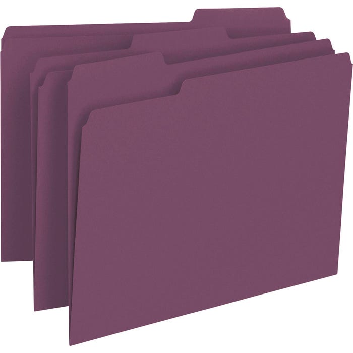 Smead File Folder, Letter Size, 1/3 Cut Tabs, Maroon, Pack of 100