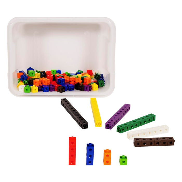 School Smart Linking Manipulative Cubes, Assorted Colors, Set of 400