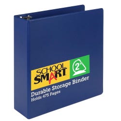 School Smart Durable Polypropylene D-Ring Binder, 2 Inches, Blue