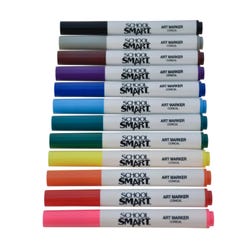 School Smart Art Markers, Conical Tip, Assorted Colors, Pack of 12 2002988