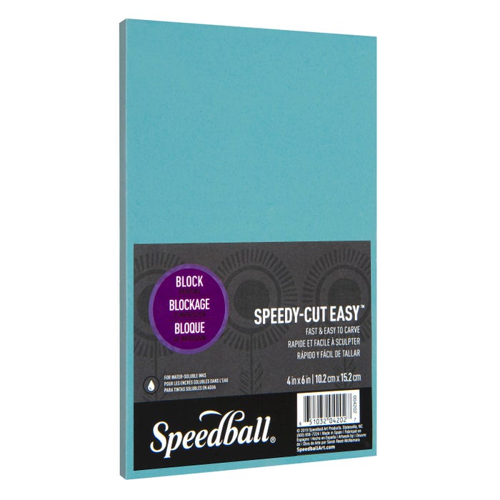 Speedball Speedy-Cut Easy Block, 4 x 6 Inches, Blue