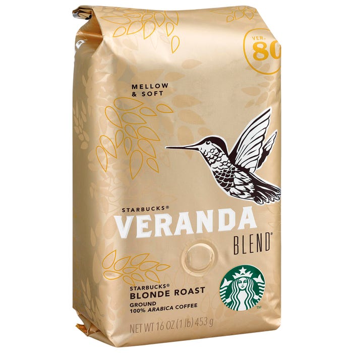 Starbucks Veranda Blend Blonde Roasted Premium Ground Coffee, 1 lb Bag