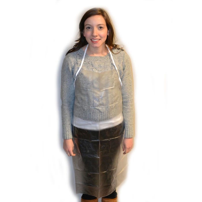 Eisco Labs Clear Vinyl Bib Apron, Medium, 36 x 27 Inches