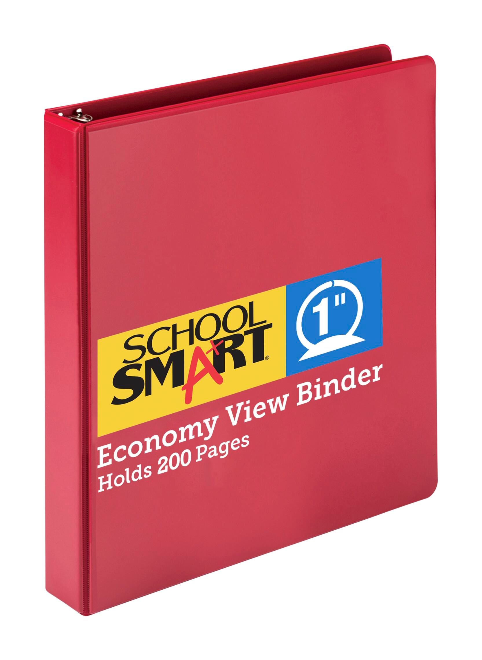 Image for School Smart Polypropylene Round Ring View Binder, 1 Inch, Red from School Specialty