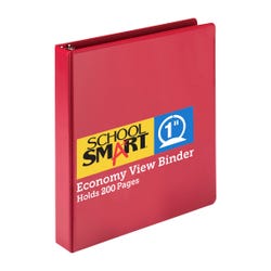 Image for School Smart Polypropylene Round Ring View Binder, 1 Inch, Red from School Specialty