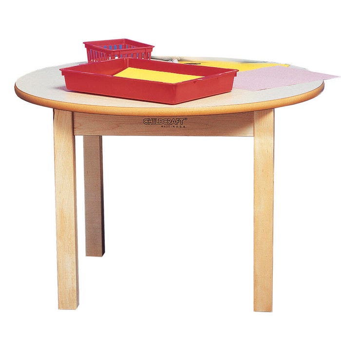 Childcraft Wood Table, Laminate Top, Round, 36 x 28 Inches