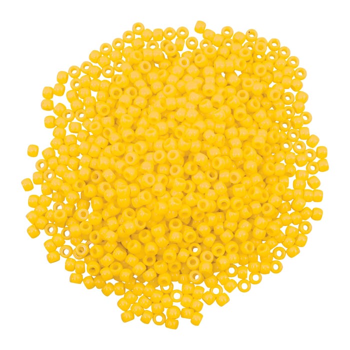 Creativity Street Plastic Pony Beads, Yellow, Pack of 1000