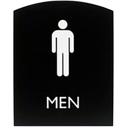 Lorell Men's Restroom Sign, 8-1/2 x 7 Inches, Black, Item Number 2025960