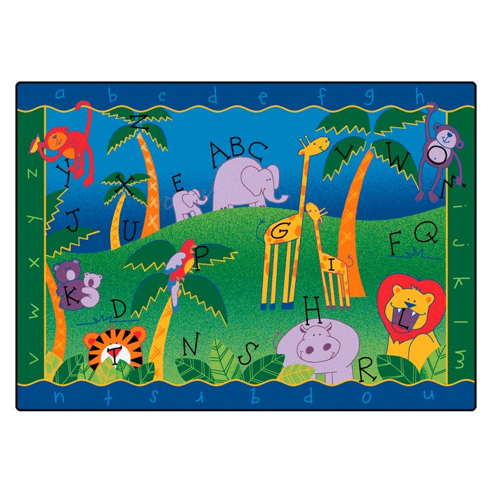 Carpets for Kids Premium Alphabet Jungle Carpet, Rectangle