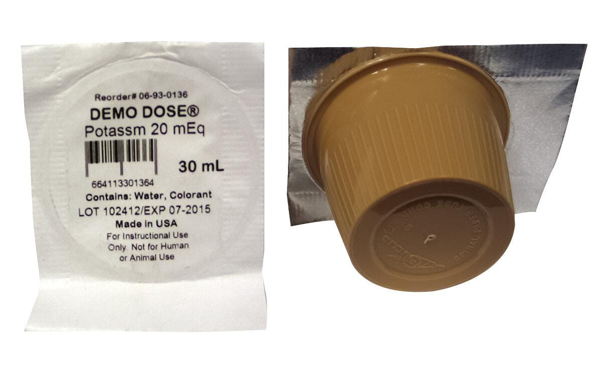 Demo Dose® Tub - K+ Potassm - 20 mEq 30 ml
