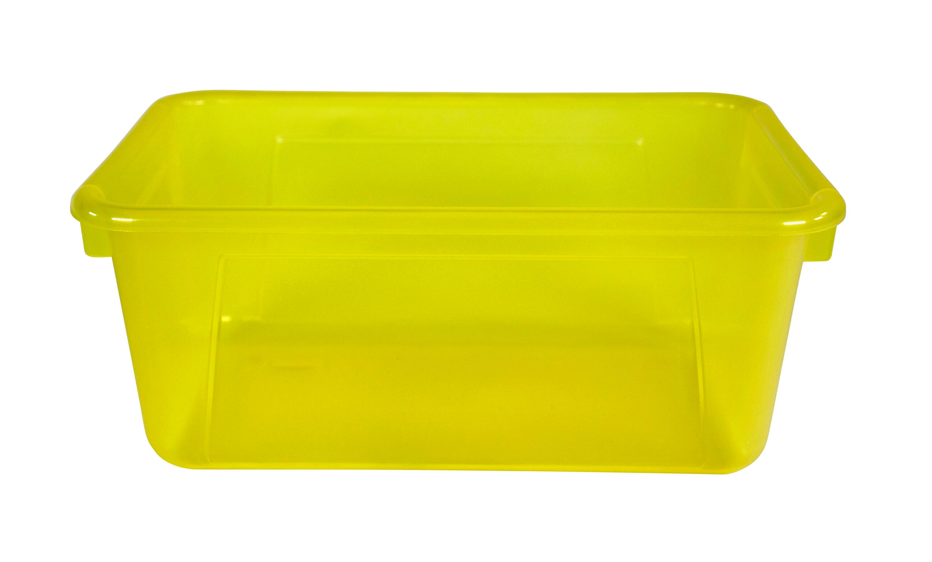 School Smart Translucent Storage Bin, 7-7/8 x 12-1/4 x 5-3/8 Inches, Yellow 2005888