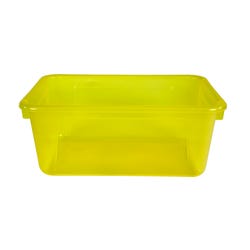 School Smart Translucent Storage Bin, 7-7/8 x 12-1/4 x 5-3/8 Inches, Yellow 2005888
