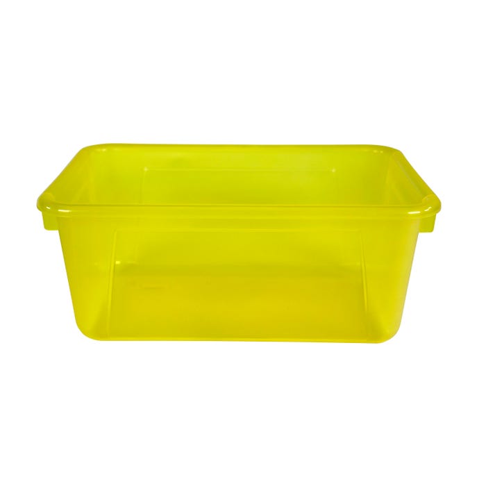 School Smart Translucent Storage Bin, 7-7/8 x 12-1/4 x 5-3/8 Inches, Yellow