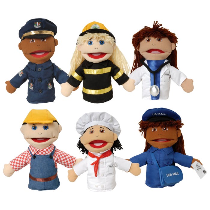 Marvel Education Career Moveable Mouth Puppets, Set of 6
