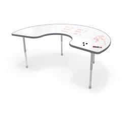 MooreCo Hierarchy Kidney Table, Adjustable Leg Height, Porcelain Steel Top, Charcoal Edge 4002646