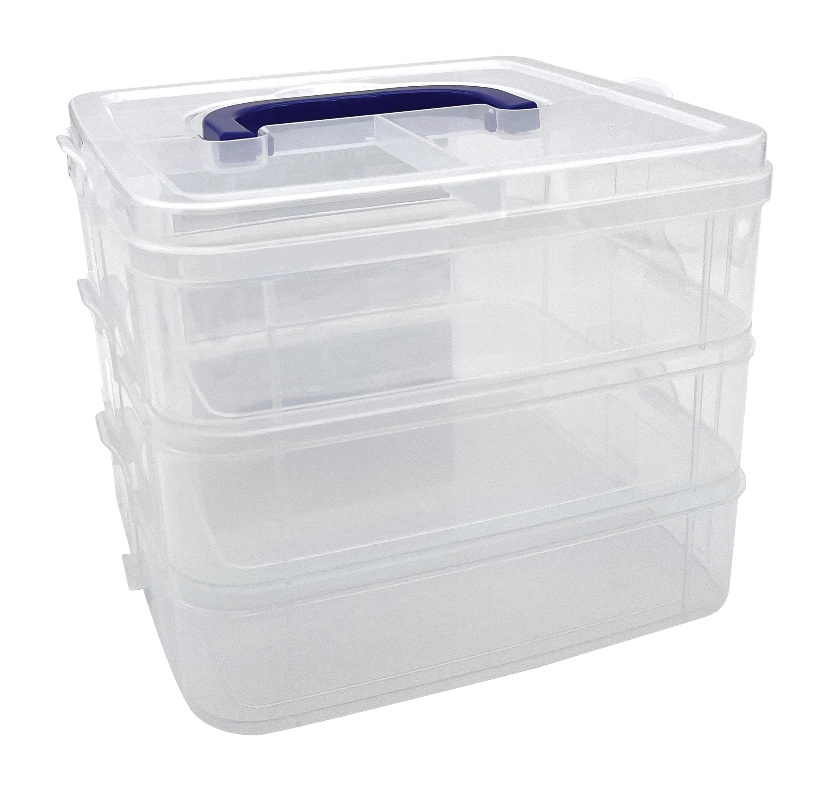 Teacher Created Resources Stackable Storage Containers, Clear, Pack of 3 2132923