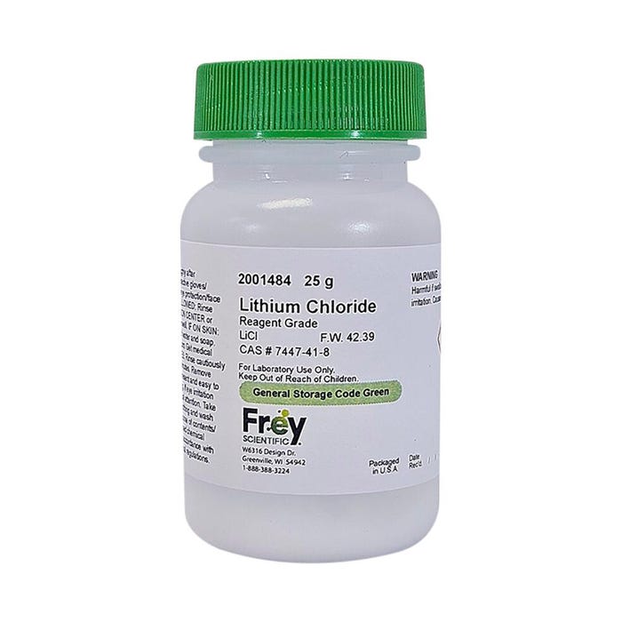 Frey Scientific Lithium Chloride, Reagent Grade, 25g