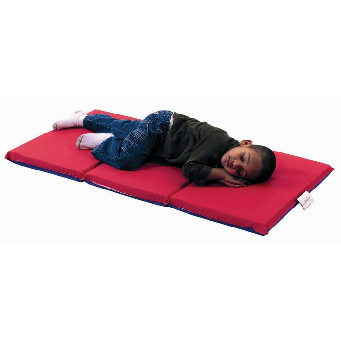 Angeles 3-Fold Nap Mat 2 Inch, 48 x 24 x 2 Inches, Red/Blue