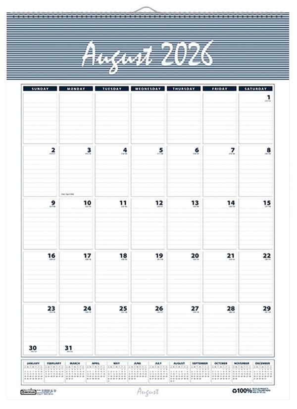 House of Doolittle Academic Wall Calendar, 12 Months, August 2026 to July 2027, 12 x 17 Inches, Bar Harbor