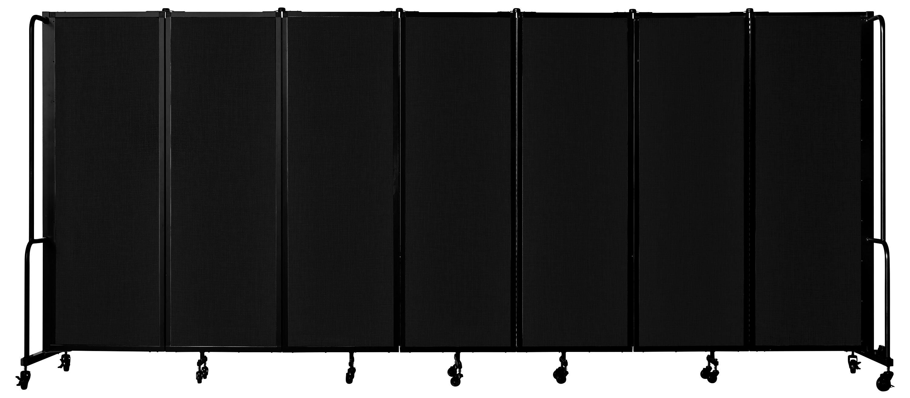 Image for NPS® Room Divider, 6' Height, 7 Panels, Black PET Material, Black Frame from School Specialty