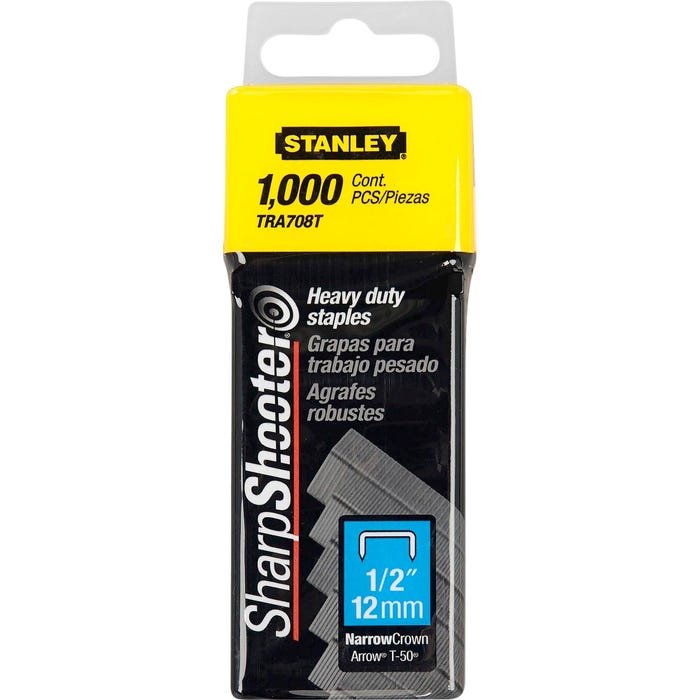 Stanley SharpShooter Heavy-Duty 1/2 Inch Staples, Pack of 1000
