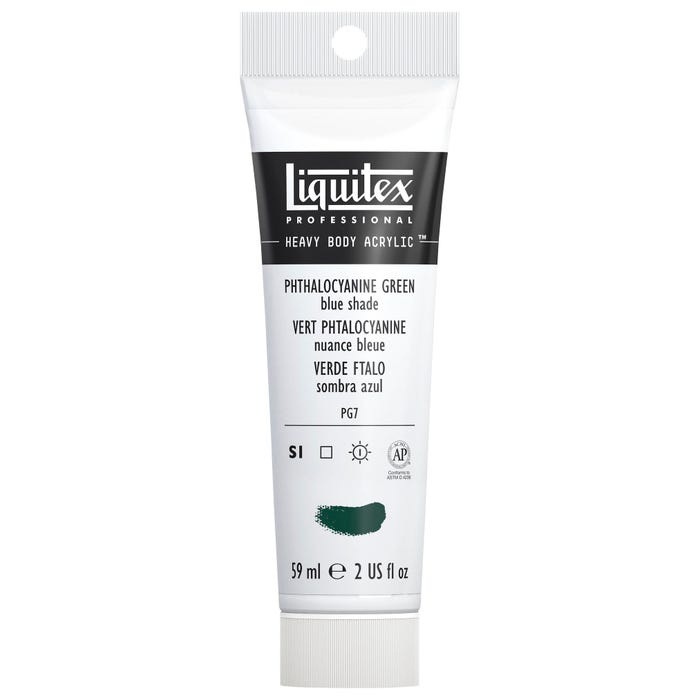 Liquitex Heavy Body Acrylic Paint, Phthalocyanine Green (Blue Shade), 2 Ounce Tube