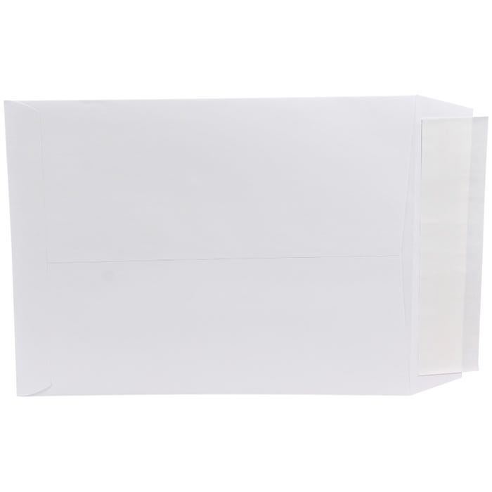 School Smart Kwik-Tak Envelopes, 9 x 12 Inches, 28 lb, White, Box of 100