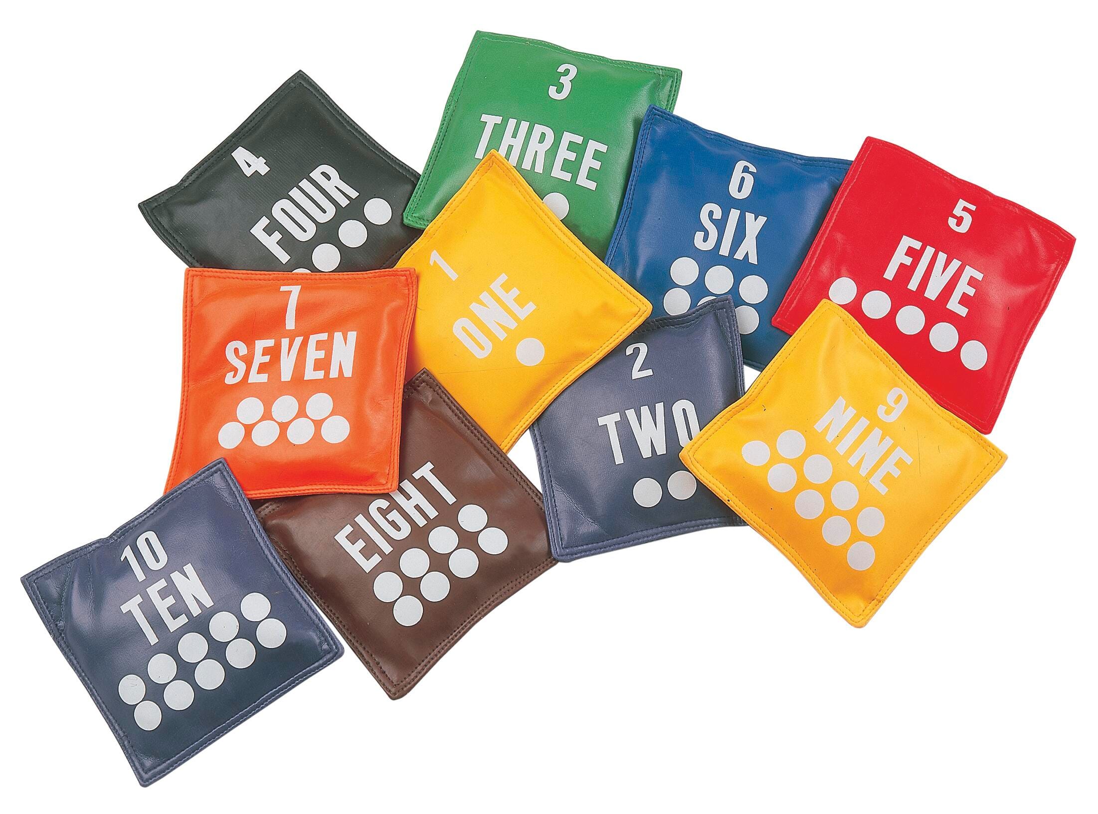 Champion Sports Numbers Vinyl Bean Bags, 5 Inches, Set of 10 709870