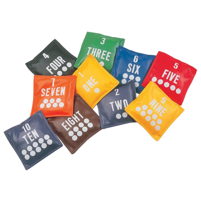 Champion Sports Numbered Bean Bags, 5 Inches, Set of 10