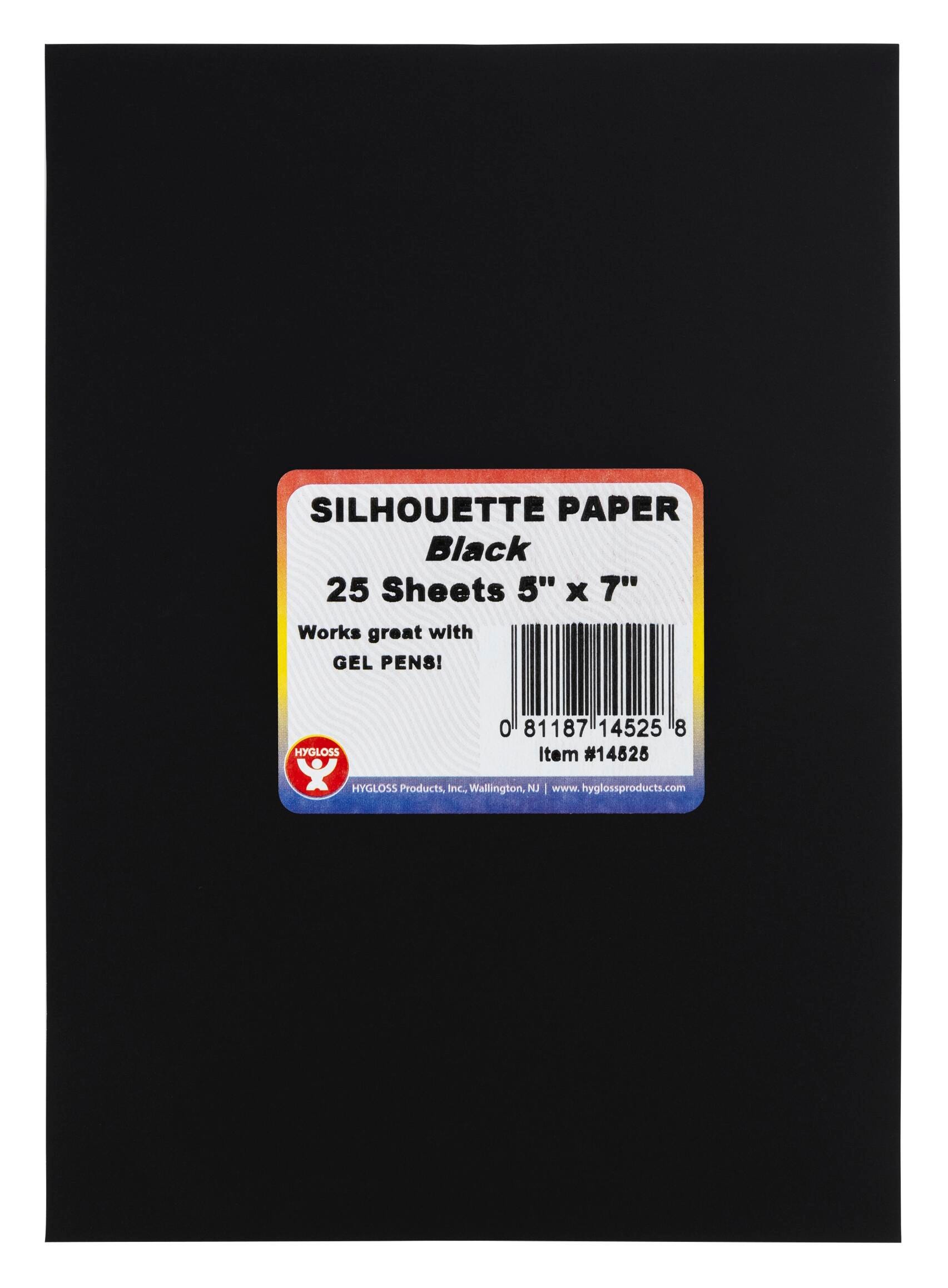 Hygloss Silhouette Paper, 5 x 8 Inches, Black, 25 Sheets 2149488