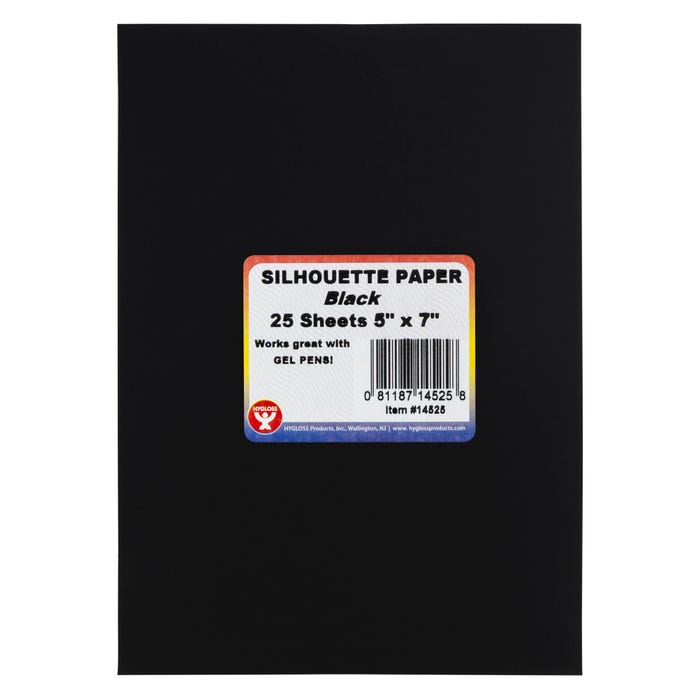Hygloss Silhouette Paper, 5 x 7 Inches, Black, 30 Sheets