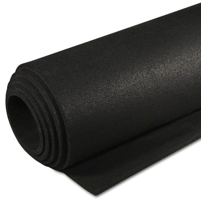 ProIMPACT Roll Flooring Mat, 50 ft L X 4 in W, 9 mm Thickness, Rubber, Black