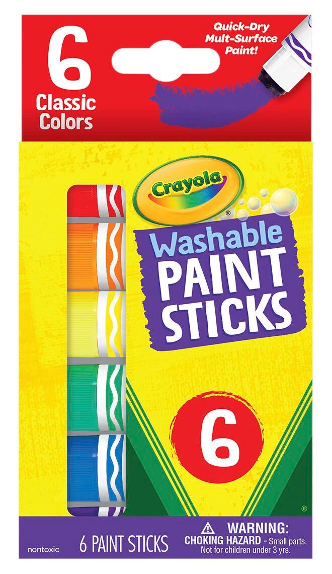 Crayola Washable Paint Sticks, Assorted Colors, Set of 6 2090280