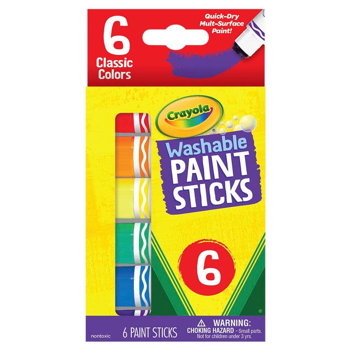 Crayola Washable Paint Sticks, Assorted Colors, Set of 6