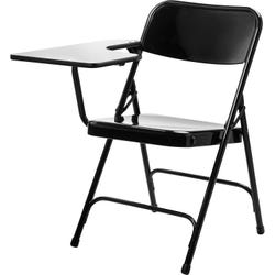 National Public Seating 5200 Premium Folding Chair with Grey Nebula Right Table Arm, Steel, Black Frame, Item Number 2051338
