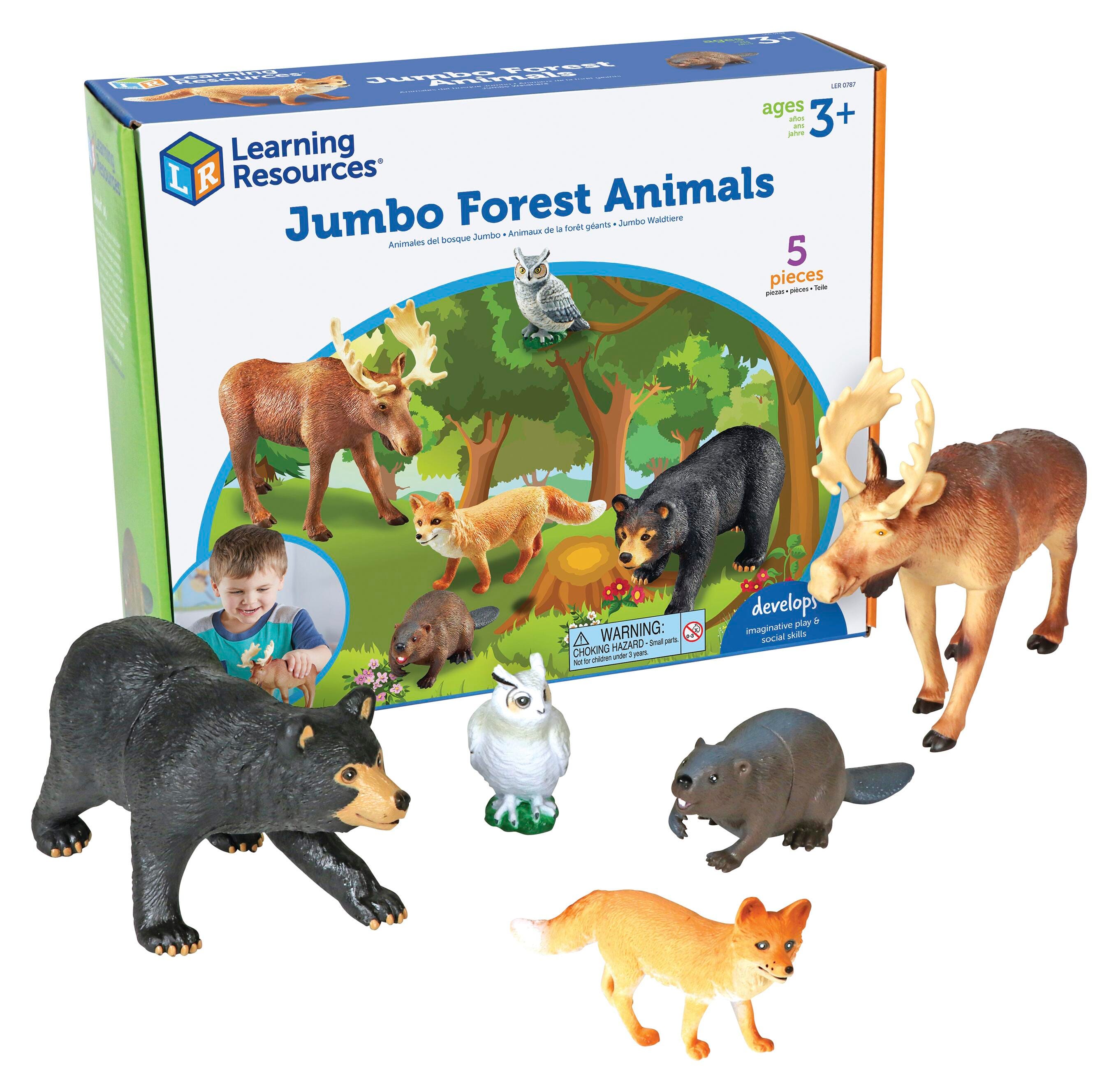 Learning Resources Assorted Jumbo Forest Animals, Set of 5 1303311
